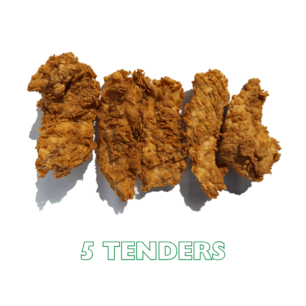 5 crsipy fried chicken tenders with a house sauce