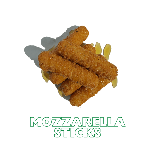 Deep fried mozzarella sticks with a pot of hot honey