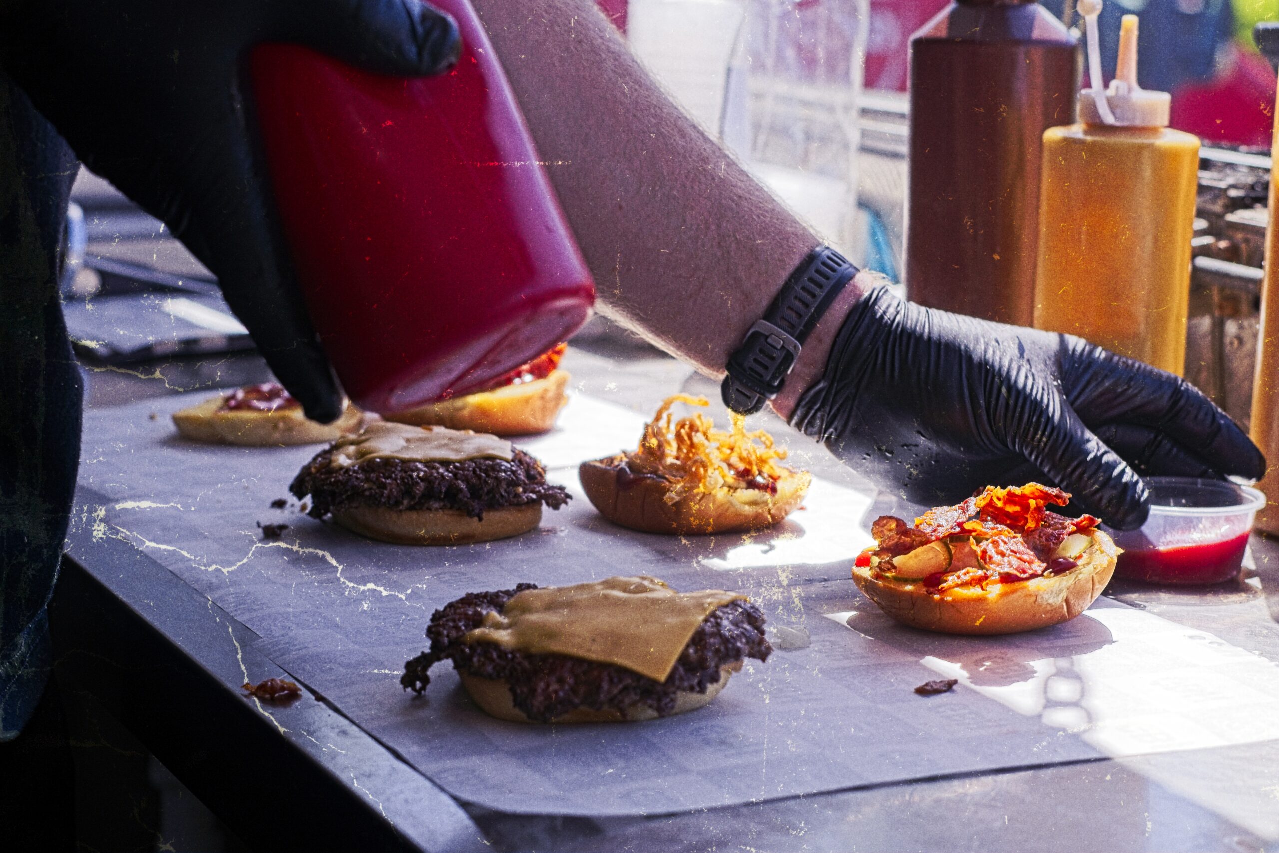 Racking up burger builds at a local event in Somerset